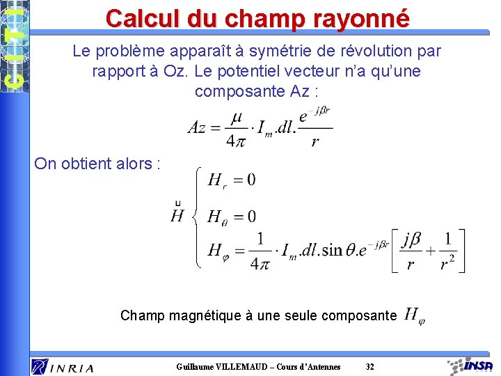 Calcul du champ rayonné Le problème apparaît à symétrie de révolution par rapport à