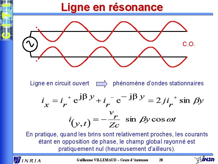 Ligne en résonance C. O. Ligne en circuit ouvert phénomène d’ondes stationnaires En pratique,