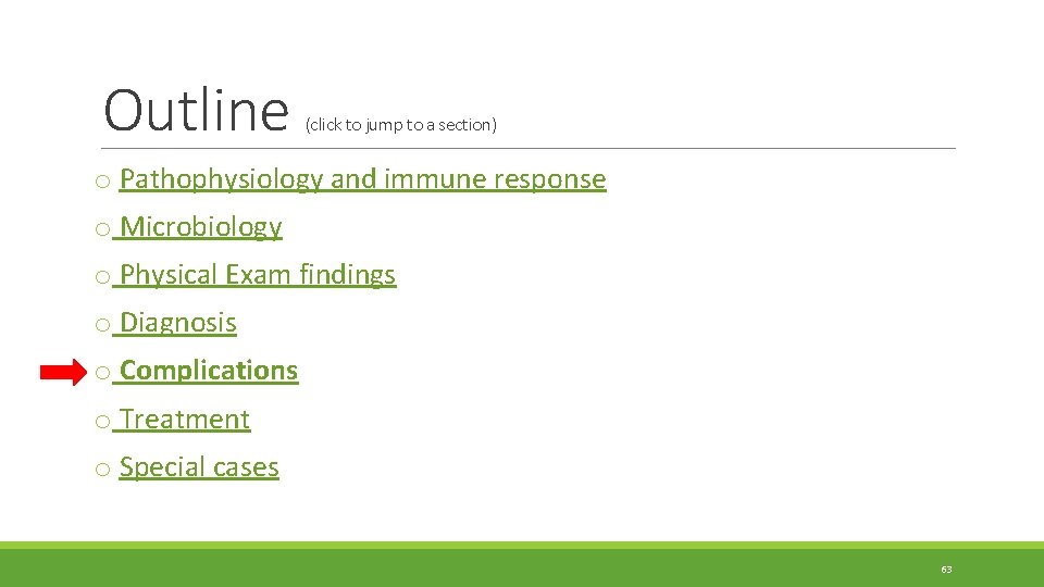 Outline (click to jump to a section) o Pathophysiology and immune response o Microbiology Outline (click to jump to a section) o Pathophysiology and immune response o Microbiology