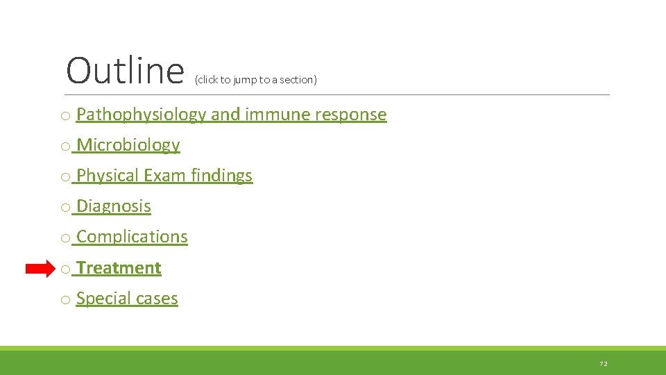 Outline (click to jump to a section) o Pathophysiology and immune response o Microbiology Outline (click to jump to a section) o Pathophysiology and immune response o Microbiology