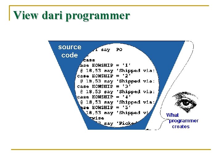 View dari programmer 