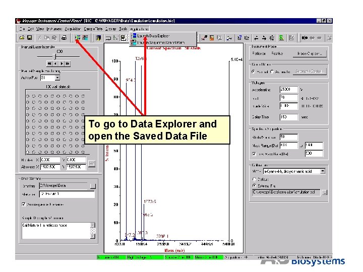 To go to Data Explorer and open the Saved Data File 