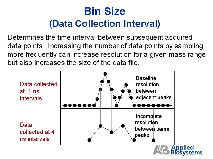 Bin Size (Data Collection Interval) Determines the time interval between subsequent acquired data points.