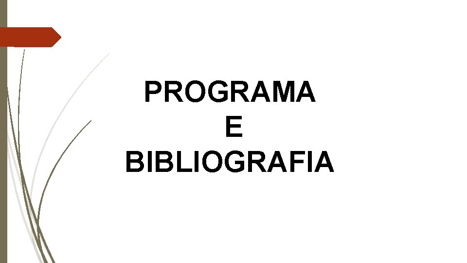 PROGRAMA E BIBLIOGRAFIA 