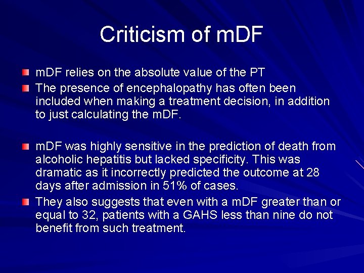 Criticism of m. DF relies on the absolute value of the PT The presence
