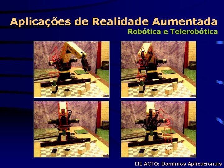 Aplicações de Realidade Aumentada Robótica e Telerobótica III ACTO: Domínios Aplicacionais 