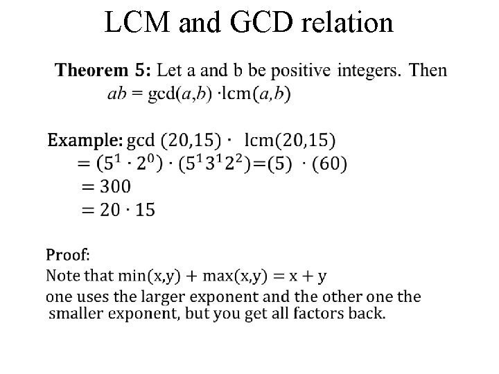 LCM and GCD relation • 