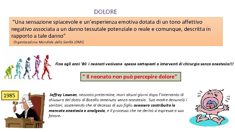 DOLORE “Una sensazione spiacevole e un’esperienza emotiva dotata di un tono affettivo negativo associata