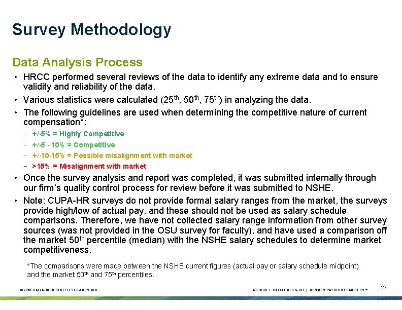 Survey Methodology Data Analysis Process • HRCC performed several reviews of the data to Survey Methodology Data Analysis Process • HRCC performed several reviews of the data to