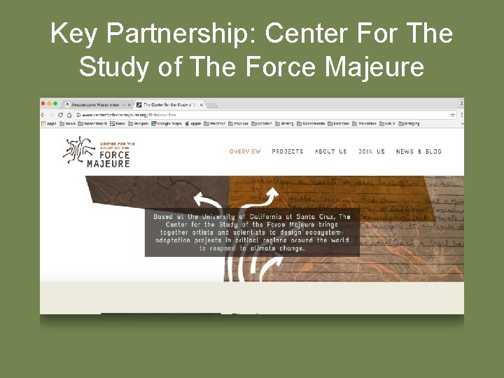 Key Partnership: Center For The Study of The Force Majeure 