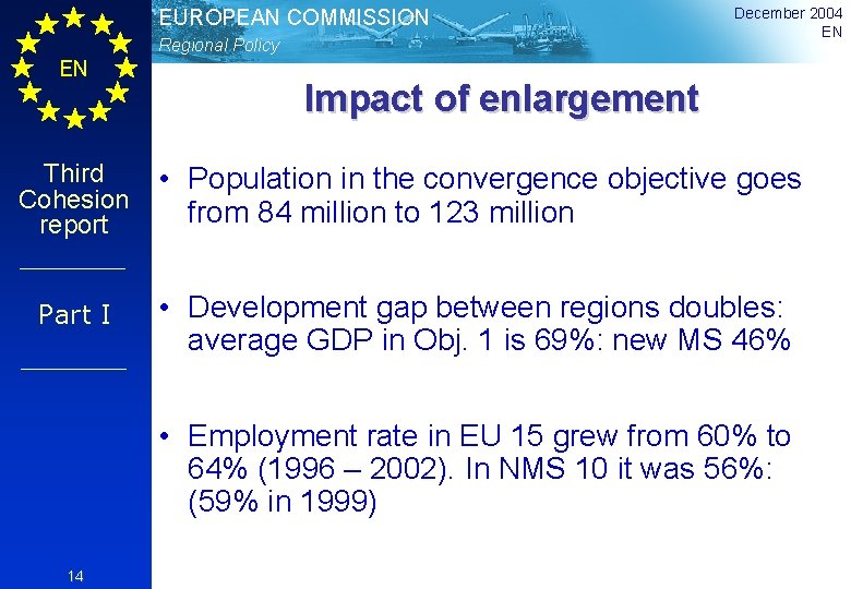 EUROPEAN COMMISSION Regional Policy EN December 2004 EN Impact of enlargement Third Cohesion report