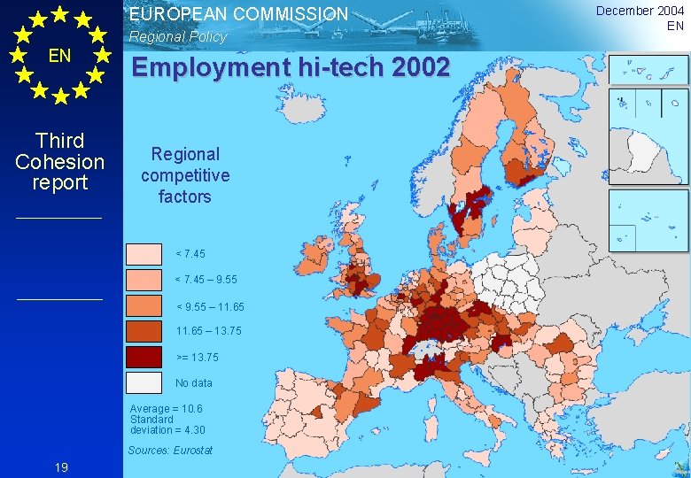 EUROPEAN COMMISSION Regional Policy EN Third Cohesion report Employment hi-tech 2002 Regional competitive factors