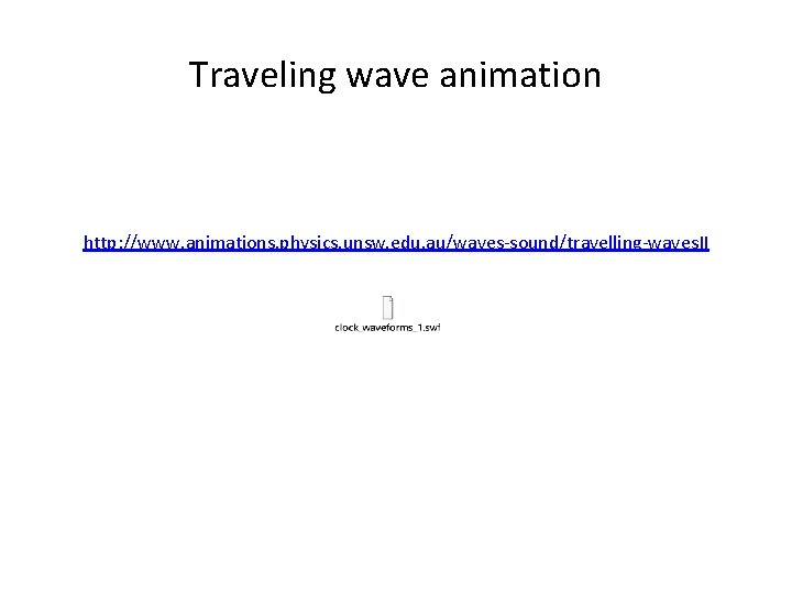 Traveling wave animation http: //www. animations. physics. unsw. edu. au/waves-sound/travelling-waves. II 
