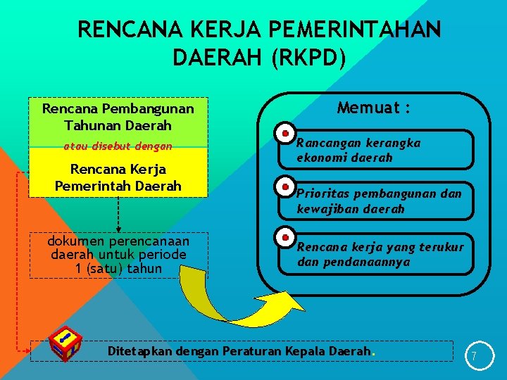 RENCANA KERJA PEMERINTAHAN DAERAH (RKPD) Rencana Pembangunan Tahunan Daerah atau disebut dengan Rencana Kerja