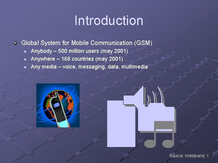 Introduction Global System for Mobile Communication (GSM) n n n Anybody – 500 million Introduction Global System for Mobile Communication (GSM) n n n Anybody – 500 million