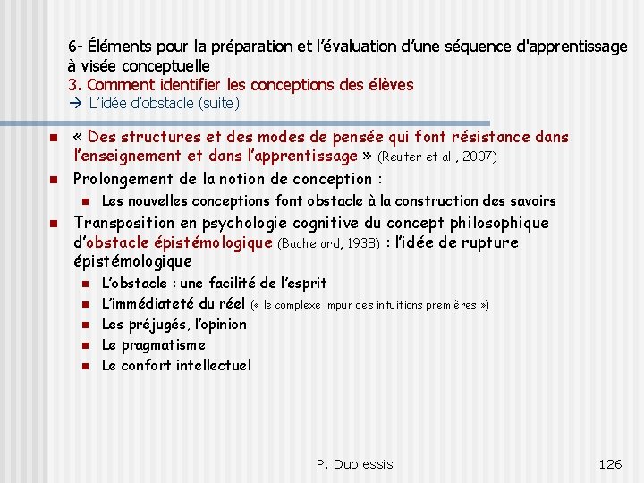 6 - Éléments pour la préparation et l’évaluation d’une séquence d'apprentissage à visée conceptuelle