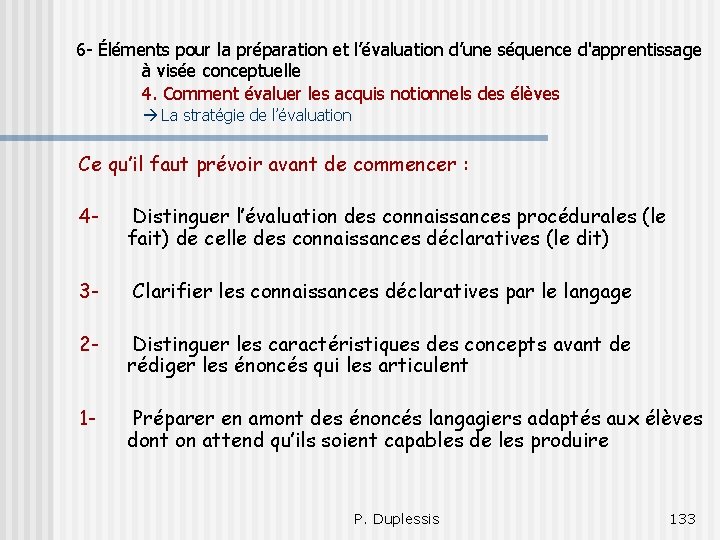 6 - Éléments pour la préparation et l’évaluation d’une séquence d'apprentissage à visée conceptuelle