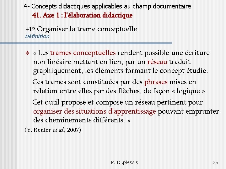 4 - Concepts didactiques applicables au champ documentaire 41. Axe 1 : l’élaboration didactique