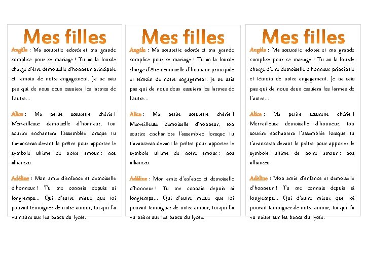 Angèle : Ma sœurette adorée et ma grande complice pour ce mariage ! Tu