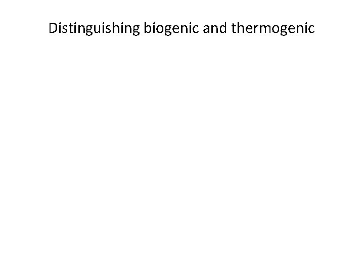 Distinguishing biogenic and thermogenic 