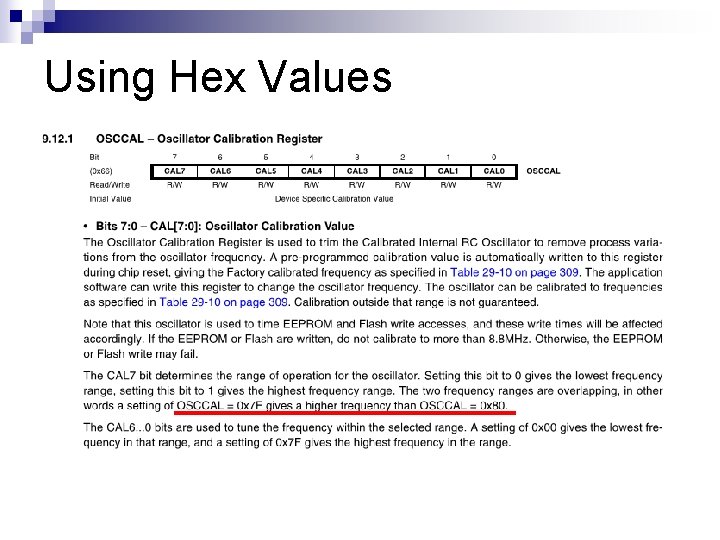 Using Hex Values 