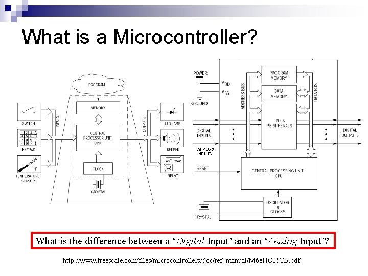 What is a Microcontroller? ANALOG INPUTS What is the difference between a ‘Digital Input’