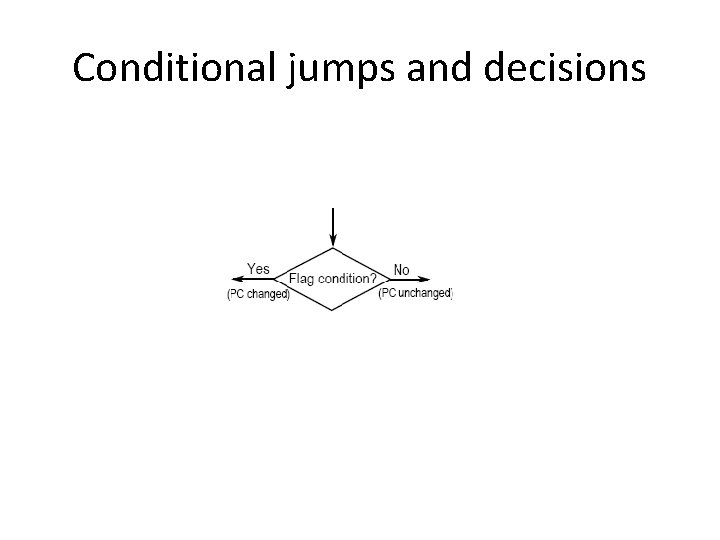 Conditional jumps and decisions 