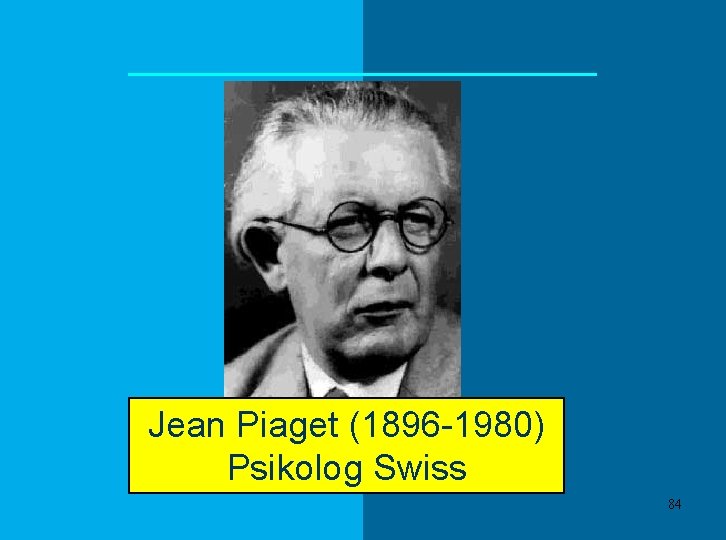 Jean Piaget (1896 -1980) Psikolog Swiss 84 