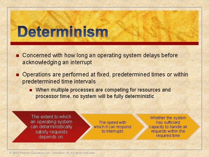 n Concerned with how long an operating system delays before acknowledging an interrupt n