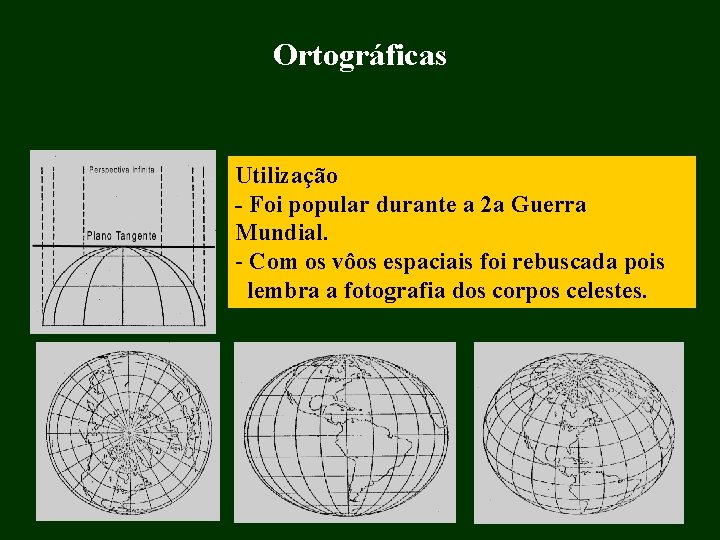 Ortográficas Utilização Foi popular durante a 2 a Guerra Mundial. - Com os vôos Ortográficas Utilização Foi popular durante a 2 a Guerra Mundial. - Com os vôos
