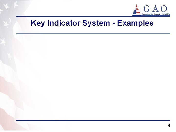 Key Indicator System - Examples 4 