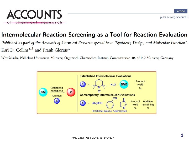 Acc. Chem. Res. 2015, 48, 619− 627 2 Acc. Chem. Res. 2015, 48, 619− 627 2