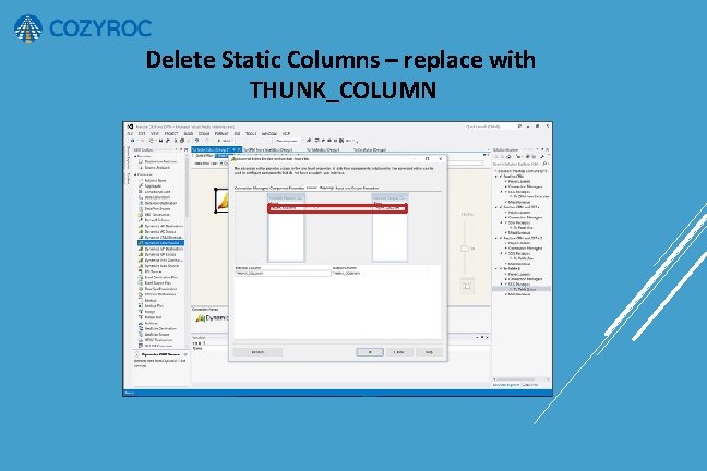 Delete Static Columns – replace with THUNK_COLUMN 