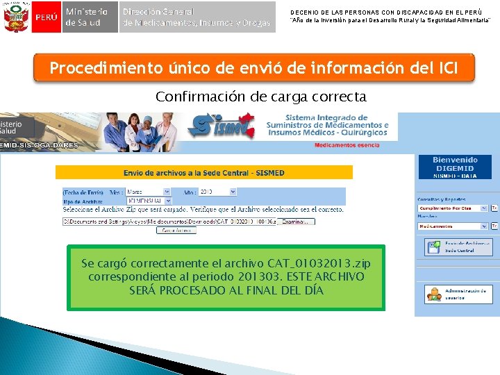 DECENIO DE LAS PERSONAS CON DISCAPACIDAD EN EL PERÚ “Año de la Inversión para