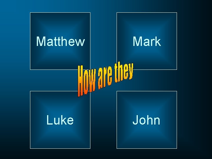 Matthew Mark Luke John 