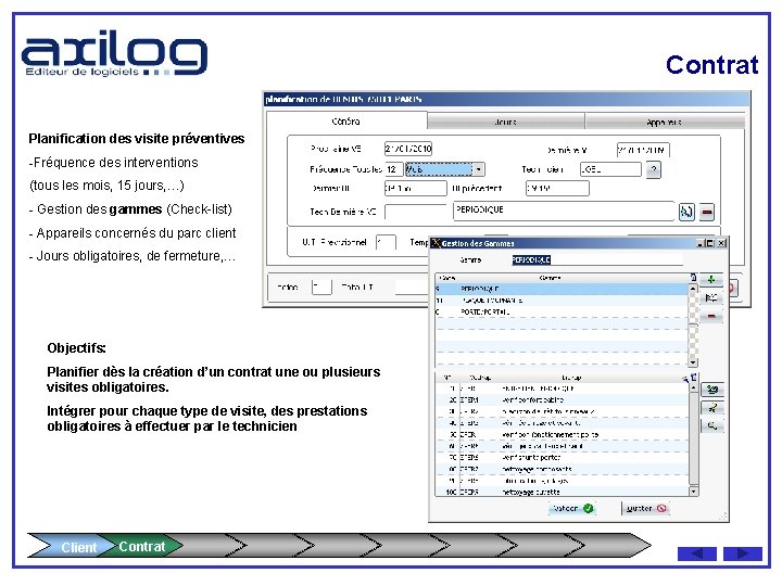 Contrat Planification des visite préventives -Fréquence des interventions (tous les mois, 15 jours, …)