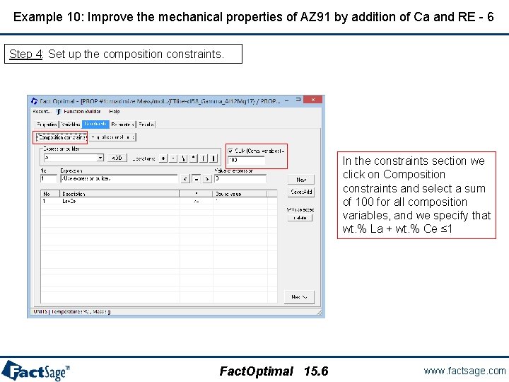 Example 10: Improve the mechanical properties of AZ 91 by addition of Ca and