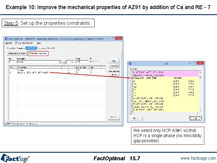 Example 10: Improve the mechanical properties of AZ 91 by addition of Ca and