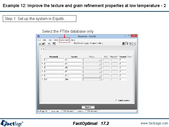 Example 12: Improve the texture and grain refinement properties at low temperature - 2