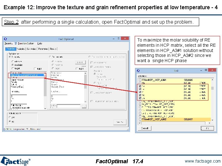 Example 12: Improve the texture and grain refinement properties at low temperature - 4