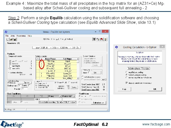 Example 4 : Maximize the total mass of all precipitates in the hcp matrix