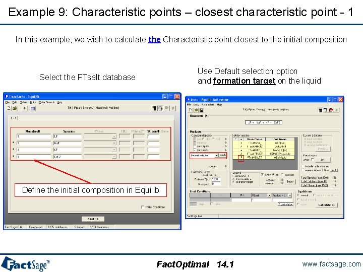 Example 9: Characteristic points – closest characteristic point - 1 In this example, we