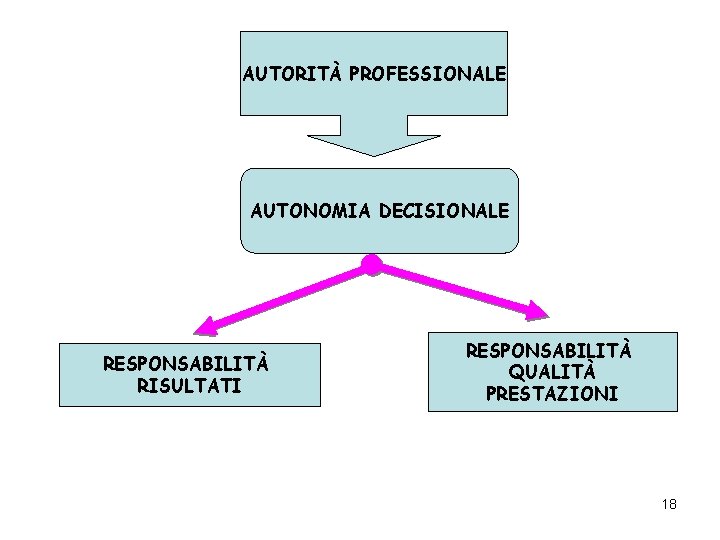 AUTORITÀ PROFESSIONALE AUTONOMIA DECISIONALE RESPONSABILITÀ RISULTATI RESPONSABILITÀ QUALITÀ PRESTAZIONI 18 AUTORITÀ PROFESSIONALE AUTONOMIA DECISIONALE RESPONSABILITÀ RISULTATI RESPONSABILITÀ QUALITÀ PRESTAZIONI 18