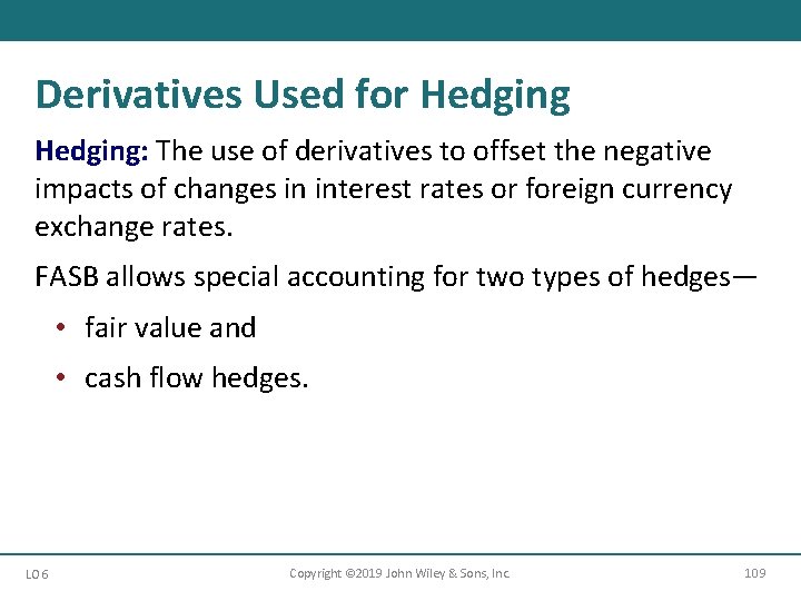 Derivatives Used for Hedging: The use of derivatives to offset the negative impacts of