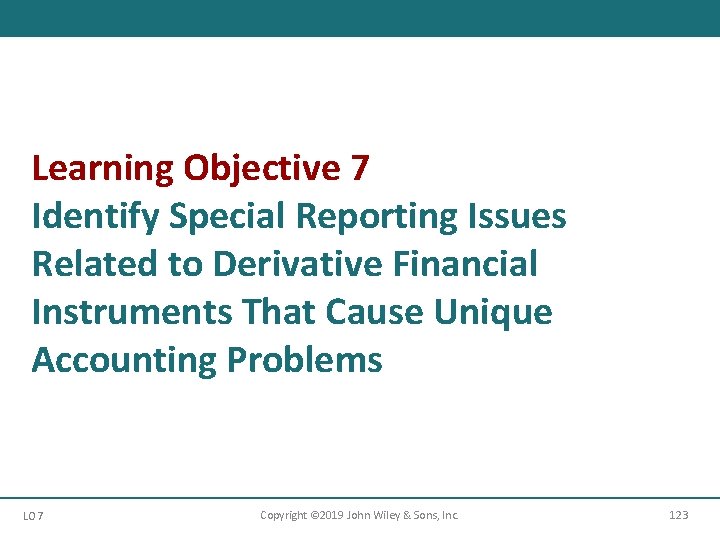 Learning Objective 7 Identify Special Reporting Issues Related to Derivative Financial Instruments That Cause