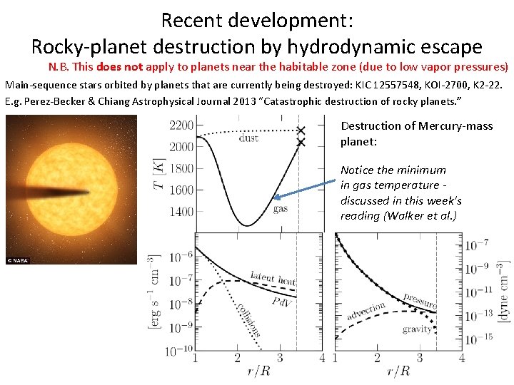 Recent development: Rocky-planet destruction by hydrodynamic escape N. B. This does not apply to