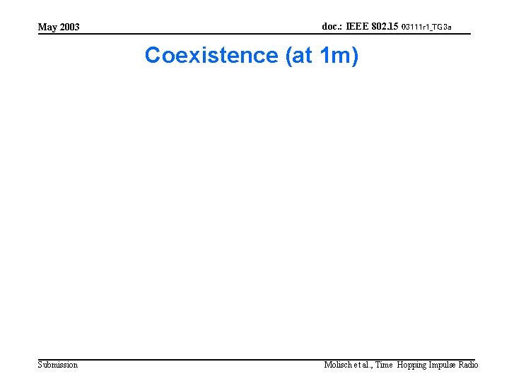 May 2003 doc. : IEEE 802. 15 03111 r 1_TG 3 a Coexistence (at