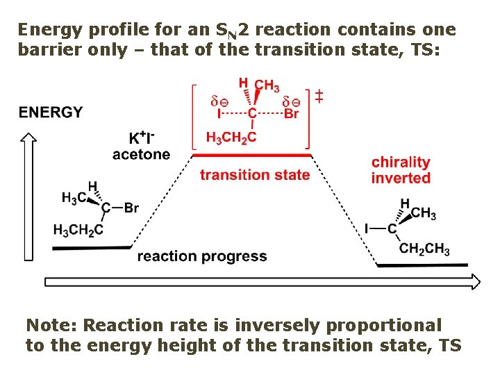 Energy profile for an SN 2 reaction contains one barrier only – that of