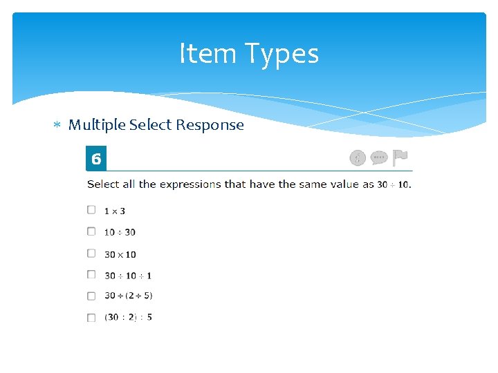 Item Types Multiple Select Response 