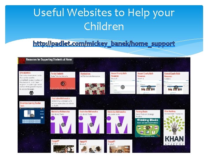 Useful Websites to Help your Children http: //padlet. com/mickey_banek/home_support 